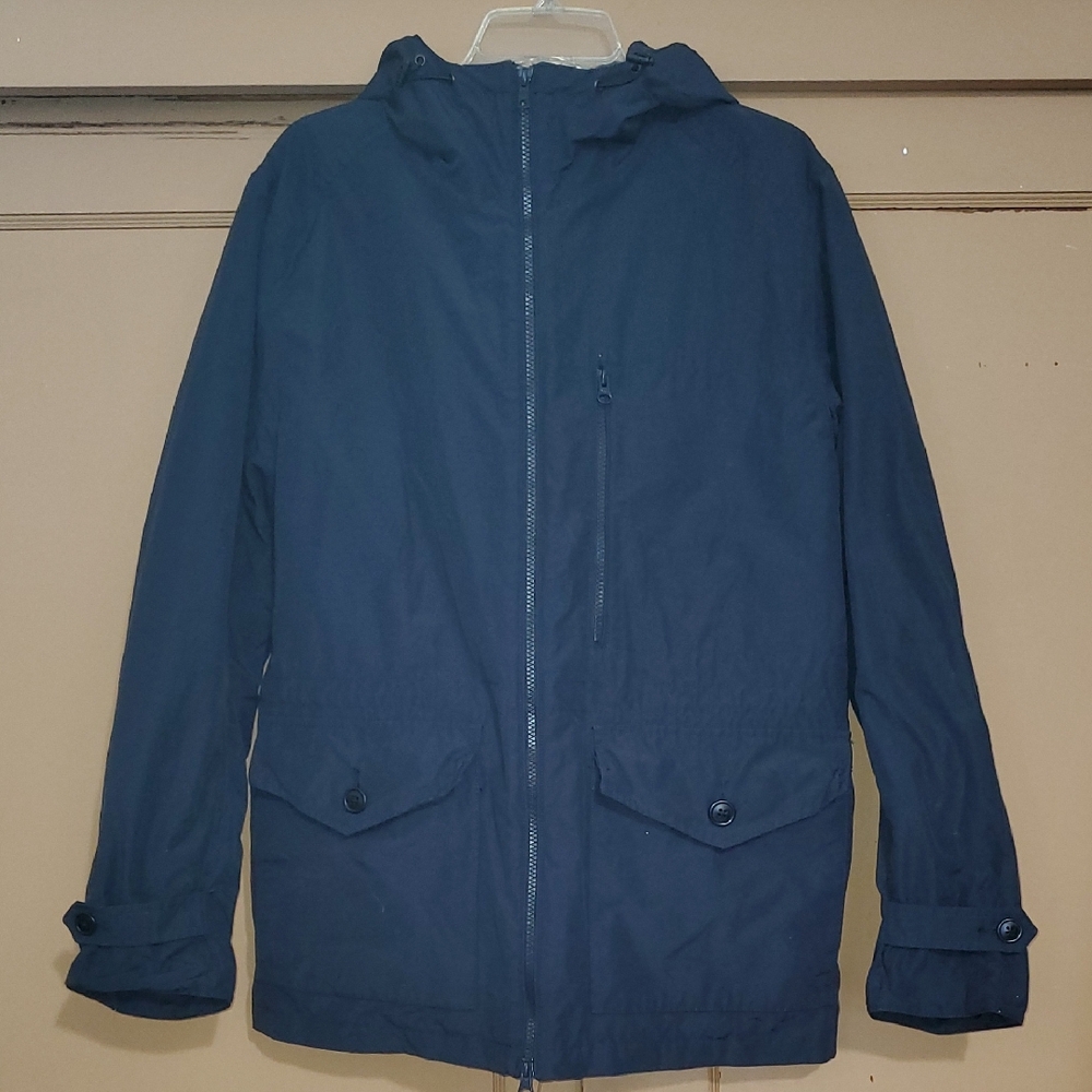 J. Crew Women's Dark Blue Hooded Raincoat- Shell Only